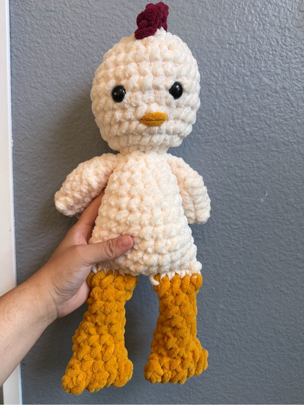 Crochet Chicken - Cream and Mustard